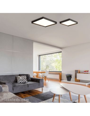 Plafón Munich LED 40cm negro ambiente