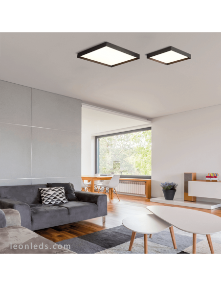Luminária de teto LED Munique 40cm ambiente preto