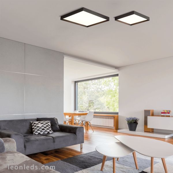 Luminária de teto LED Munique 40cm ambiente preto