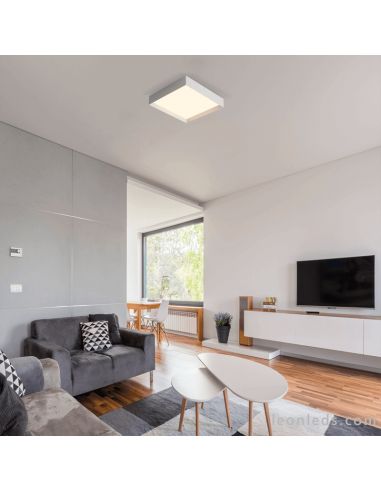 Candeeiro de teto Munich LED 60cm pequeno ambiente branco