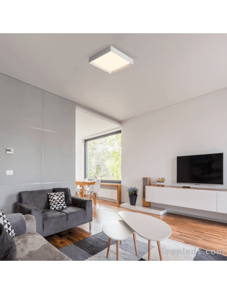 Candeeiro de teto Munich LED 60cm pequeno ambiente branco