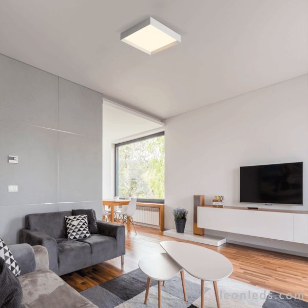 Candeeiro de teto Munich LED 60cm pequeno ambiente branco