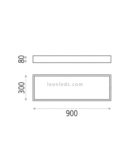 Plafón Munich LED 90cm dimensiones