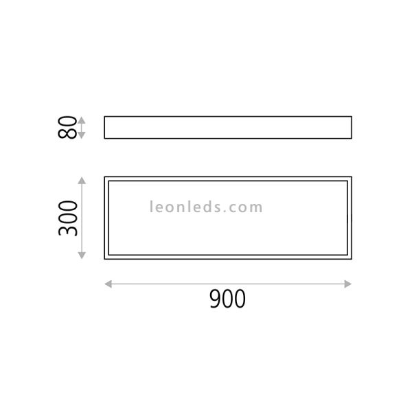 Dimensions du plafonnier LED Munich 90cm