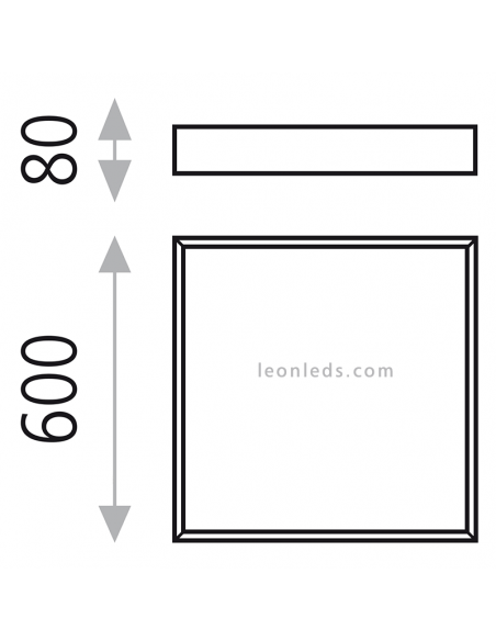 Dimensions du plafonnier LED Munich 60cm