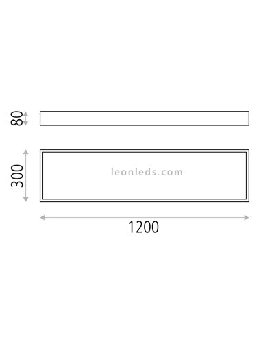 Luminária de teto LED Munique 120cm dimensões