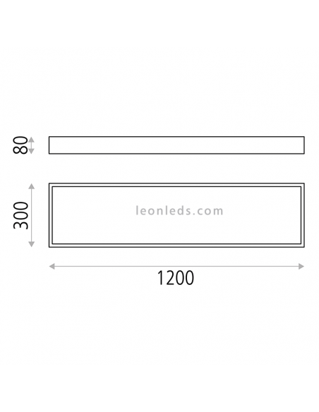 Plafón Munich LED 120cm dimensiones