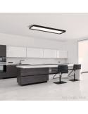 Luminária de teto LED Munich 120cm preto ambiente