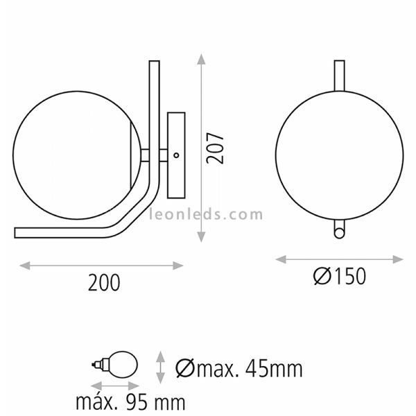 Aplique de pared de metal Maui