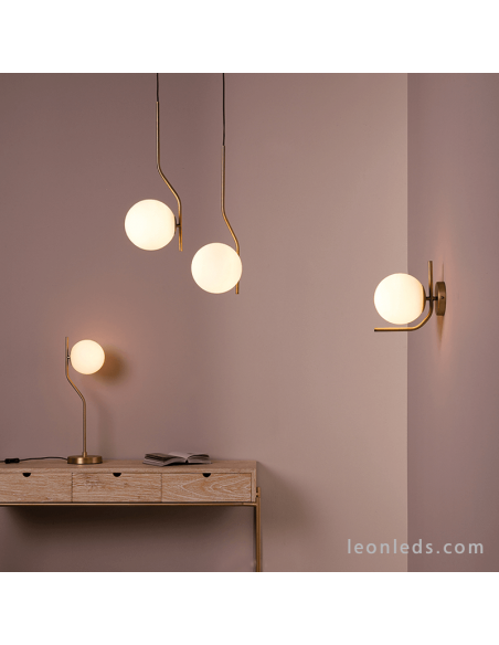 Luz de parede de metal ouro ambiente Maui