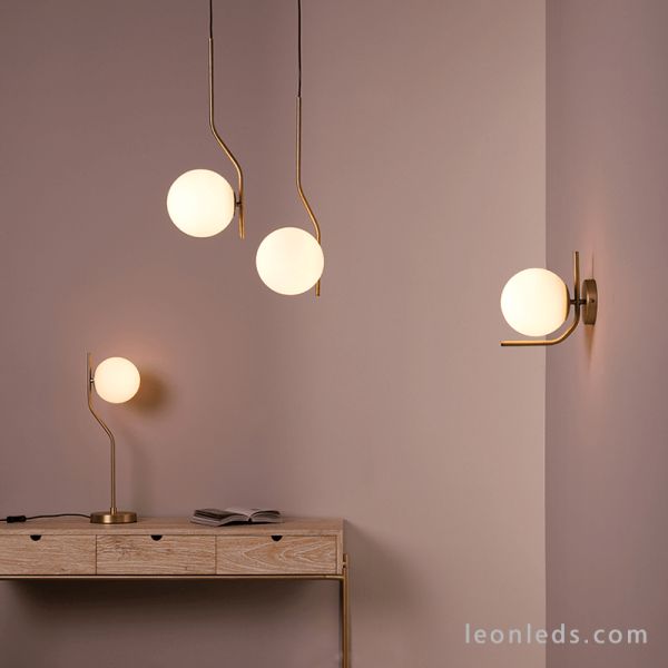 Aplique de pared de metal Maui oro ambiente