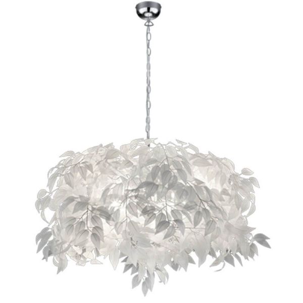 Lámpara de Techo Leavy blanca y cromo 4xE14 Trio Lighting R10464001 | LeonLeds