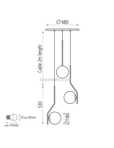 Dimensions de la suspension 3L Maui