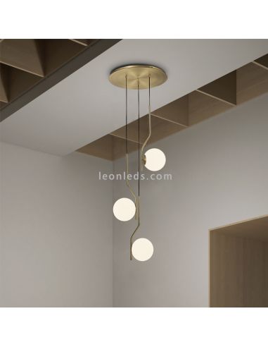 Candeeiro pendente 3L ambiente ouro Maui