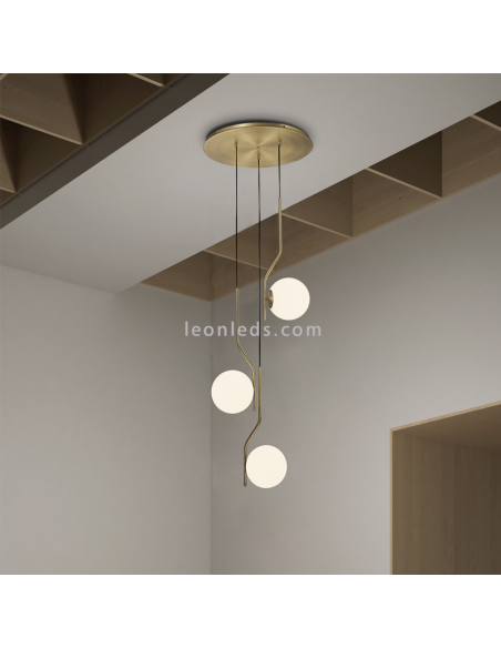 Candeeiro pendente 3L ambiente ouro Maui