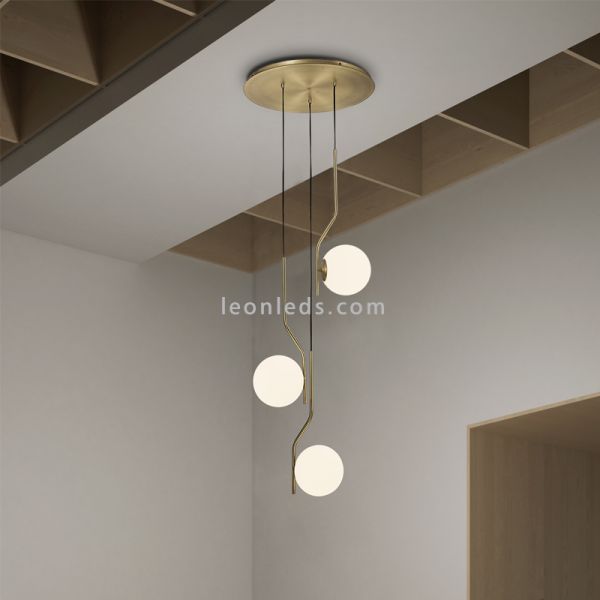 Candeeiro pendente 3L ambiente ouro Maui