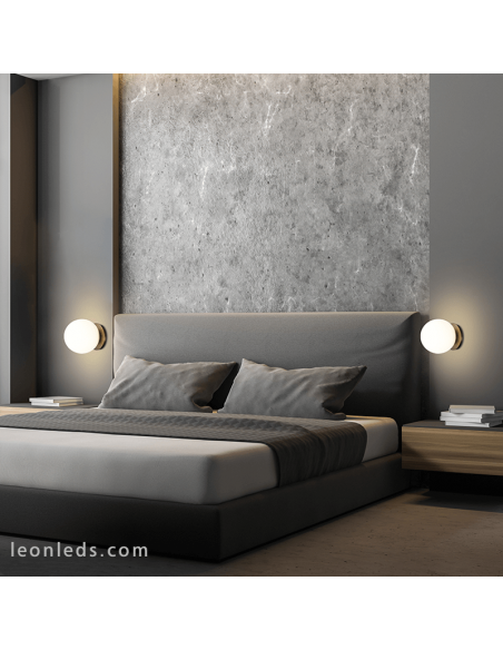 Aplique de pared de cristal Parma negro ambiente