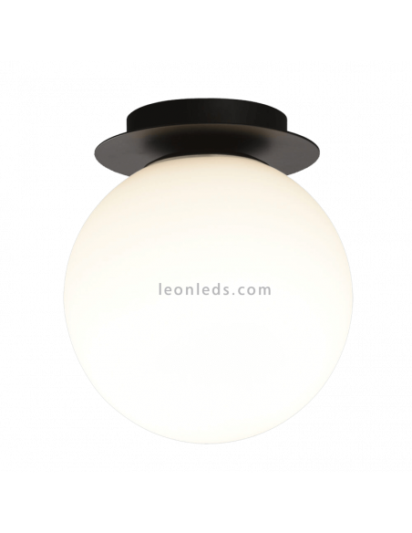 Plafón con esfera de cristal Parma negro