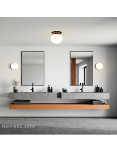 Plafón con esfera de cristal Parma negro 2