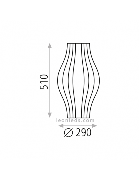 Lámpara de sobremesa Mirta 50cm dimensiones