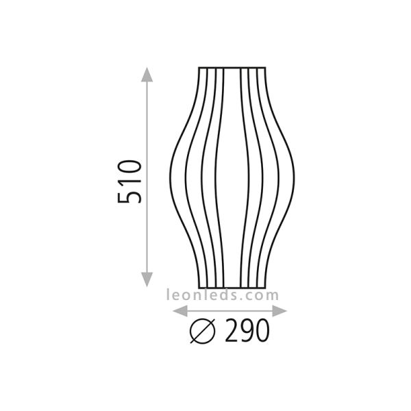Candeeiro de mesa Mirta 50cm dimensões