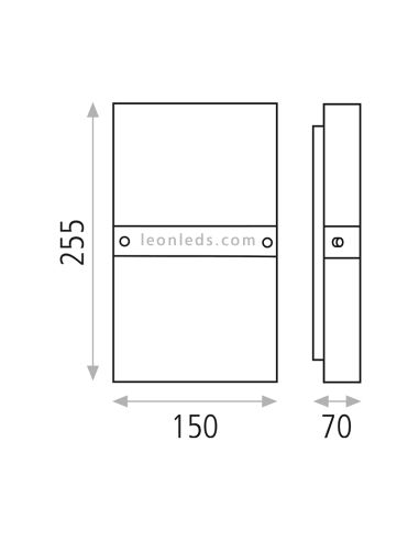 Aplique de pared de cristal Milano dimensiones
