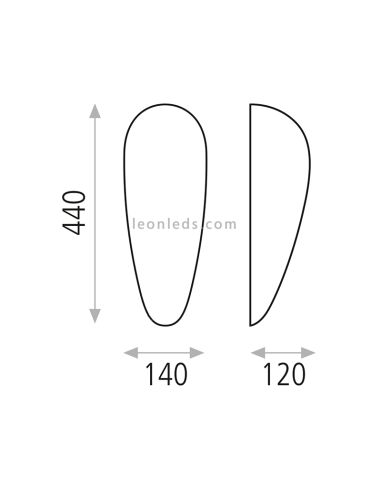 Applique arrondie en verre Dora dimensions