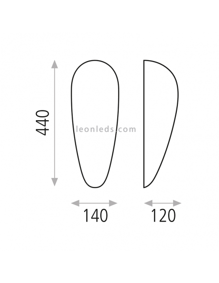 Applique arrondie en verre Dora dimensions
