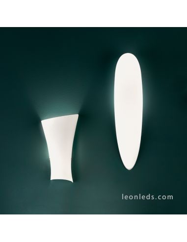 Aplique de pared redondeado de cristal Dora ambiente