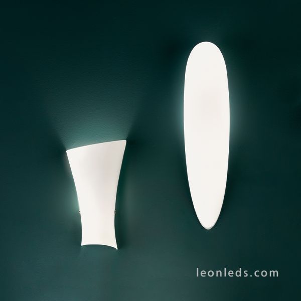 Aplique de pared redondeado de cristal Dora ambiente