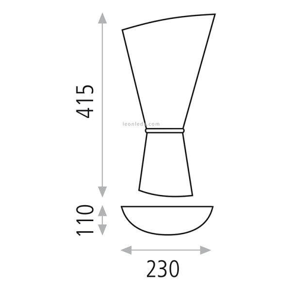 Applique murale Perla chromée ou dorée