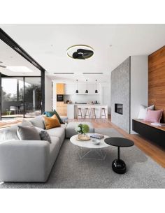 Ventilador de LED moderno Borgholm preto 2