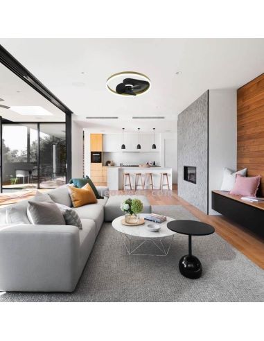 Ventilador LED moderno Borgholm negro ambiente