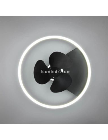 Ventilador LED moderno Borgholm negro ambiente luz blanca