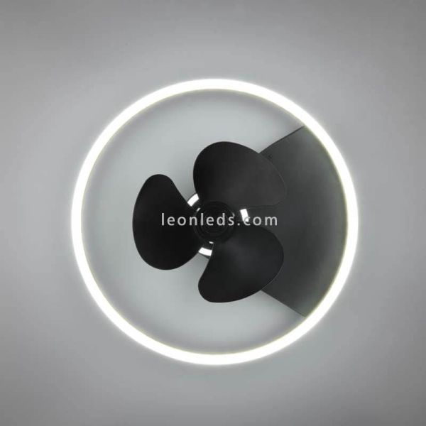 Ventilador LED moderno Borgholm negro ambiente luz blanca