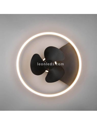 Ventilador LED moderno Borgholm preto ambiente Trio iluminação