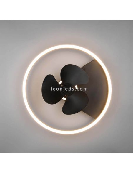 Ventilador LED moderno Borgholm negro ambiente Trio lighting