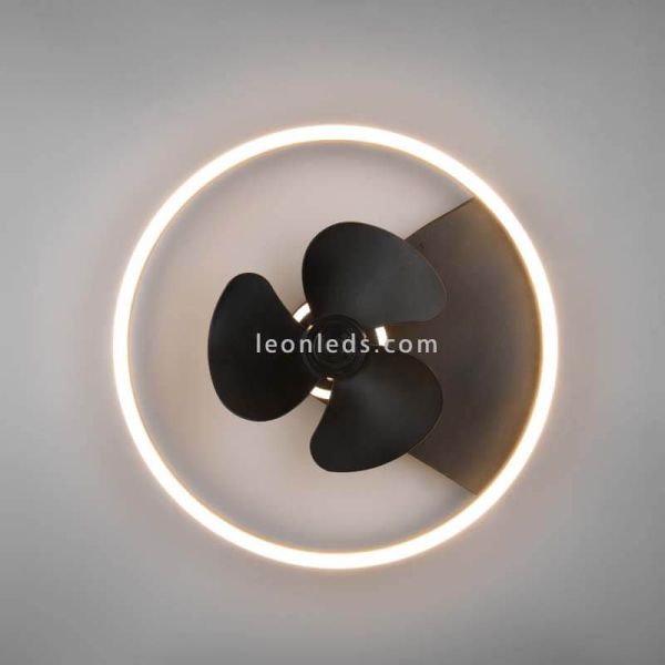 Ventilador LED moderno Borgholm negro ambiente Trio lighting