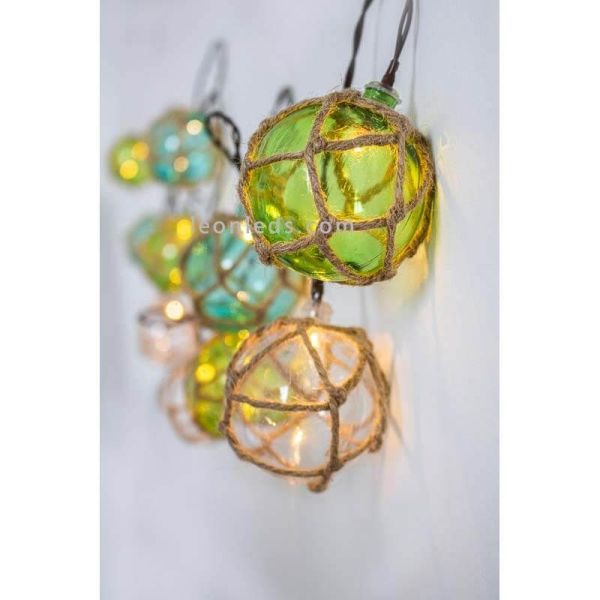 Pack de 6 guirlandes LED d'extérieur Mare de couleur bleu, vert et blanc New Garden | Éclairage LeonLeds