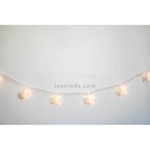 Pack de 6 Guirnaldas LED de estrellas foto ambiente Bianca New Garden | LeonLeds Iluminación
