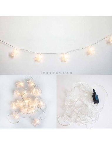 Pack de 6 Guirnaldas 4,5M LED 16 bombillas de estrellas Bianca New Garden | LeonLeds Iluminación