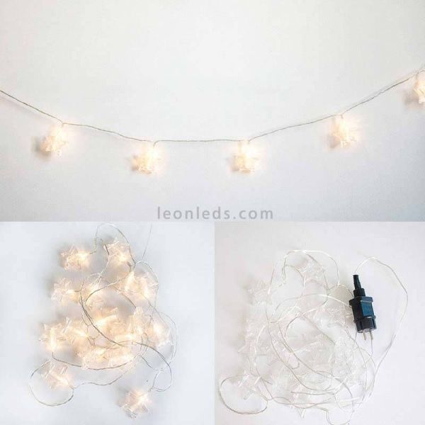 Pack de 6 Guirnaldas 4,5M LED 16 bombillas de estrellas Bianca New Garden | LeonLeds Iluminación