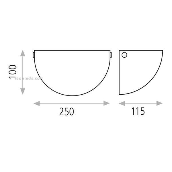 Aplique de pared ovalado dimensiones