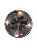 Ventilador Trondheim vintage negro y dorado redondo