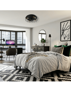 Ventilador Trondheim vintage negro y dorado 2