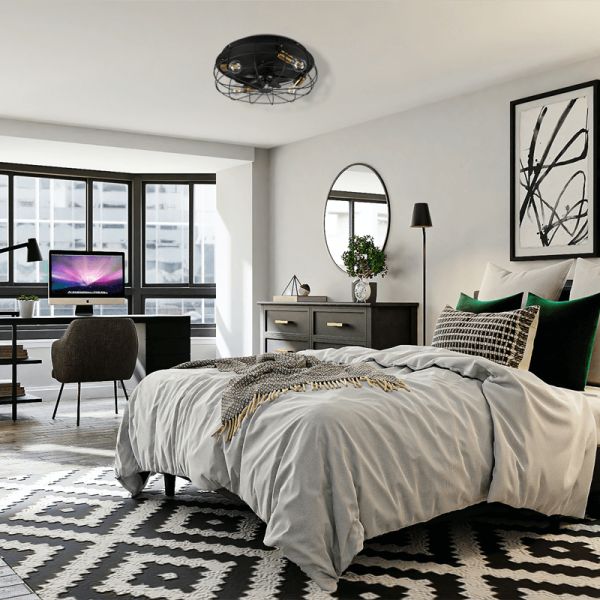 Ventilateur vintage ambiant noir et or Trondheim