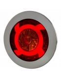 Piloto LED trasero cromado con forma redonda 3 Funciones 12V-24V Horpol | LeonLeds