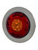 Piloto LED trasero cromado con forma redonda 3 Funciones 12V-24V Horpol | LeonLeds