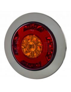 Piloto LED trasero cromado con forma redonda 3 Funciones 12V-24V Horpol | LeonLeds 2