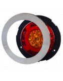 Feu arrière LED rond chromé 3 Fonctions 12V-24V LZD 2423 Horpol | leonleds